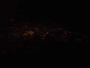 Baghdad at night from ATA 757
