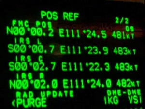 Boeing 767 Crossing equator over Indonesia