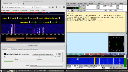 WebSDR internet radio used for
receiving psk-31 and other digital radio modes - PulseAudio method.