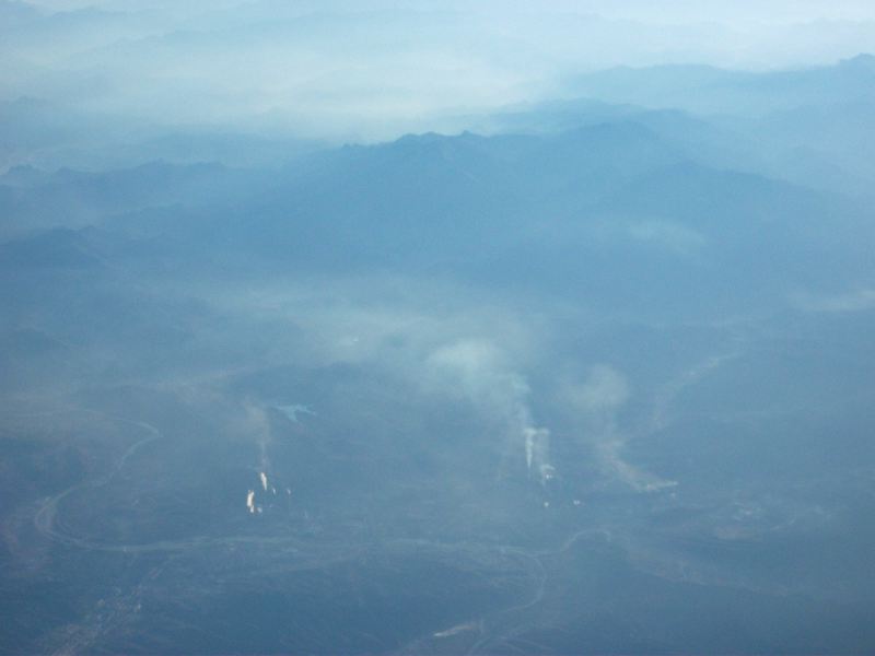 Smokestacks and smog in northeastern China.  November 10, 2011