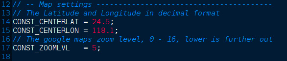 Dump1090 Map Settings