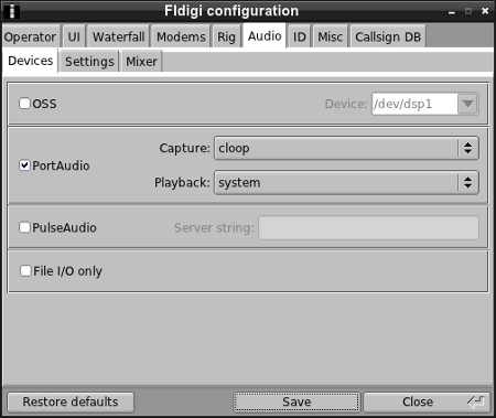 Configuring Fldigi to use Jack Audio routings for SDR digimode reception.