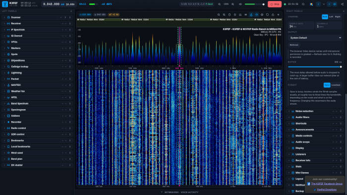 The K3FEF WebSDR using UberSDR v2