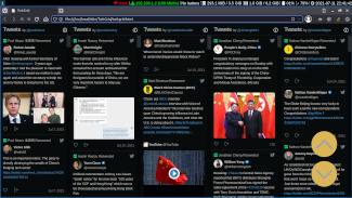 MOFO Linux 8, running TwitGrid.  That is FIVE Twitter feeds shown in the browser.