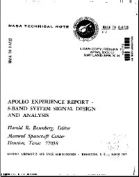 Apollo Unified S Band Experience Report tn d-6723
