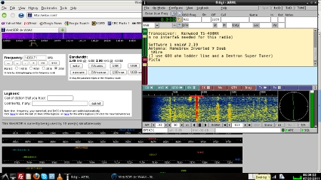 WebSDR internet radio used for
receiving psk-31 and other digital radio modes - Jack Audio ALSA Loopback method.